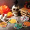 Day of The Dead Decoration Felt Sugar Skull Marigold Flowers Banner (	Orange)